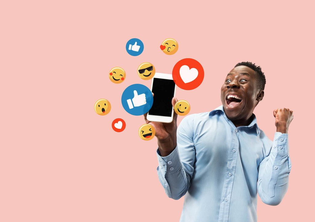 social media interactions on mobile phone
